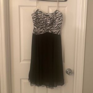 Black zebra print dress